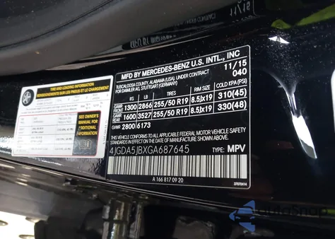 2016 Mercedes-Benz Gle 350 z USA, uszkodzony, nr VIN 4JGDA5JBXGA687645